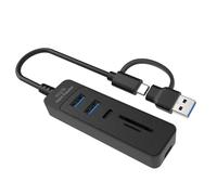 Qaonsciug Adattatore di espansione USB: slot per schede di tipo C, ricarica rapida a 5 porte per PC Camera Drives Splitter USB portatile da 2 TB per fotocamera e unità