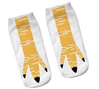 Qaonsciug Alta Elasticità Divertente Stampato Pollo Artiglio Del Modello Calzini Della Caviglia Per Le Donne E Gli Uomini Novità Calzini Corti Partito, giallo e bianco, Taglia unica