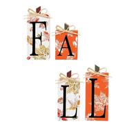 Qaonsciug Blocco di segno stagionale in legno con lettere autunnali decorazioni per la casa accento artigianale per vassoio a più livelli mensola da tavolo decorazione autunnale raccolta