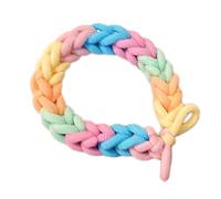 Qaonsciug Braccialetto all'uncinetto per coppia di draghi festival arcobaleno corda elastica per capelli elastico da donna coda cravatta per capelli