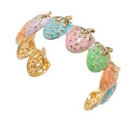 Qaonsciug Braccialetto aperto regolabile con disegni di fragole gioielli alla moda per le donne idee regalo disegni unici fragola, Misura unica, come descritto