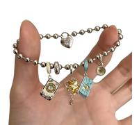 Qaonsciug Catena vintage in lega per tarocchi sole stelle per le donne gioielli antichi unici per feste uso quotidiano retrò sole stella