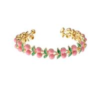 Qaonsciug Cherrys Tema Braccialetto Elastico Gioielli In Rame Per Le Donne Alla Moda Abbigliamento Quotidiano Accessorio Fotogenico Ciliegie Regolabile, Misura unica, come descritto