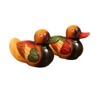 Qaonsciug Confezione da 2 ornamenti in legno mandarino per interni ed esterni, statue decorative per giardino e casa, simbolo d'amore romantico mandarino