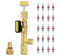 Qaonsciug Confezione da 20 strumenti per la rimozione dei nuclei per sistemi HVAC con porta per vuoto integrata R410A Split Systems Compatibilità Valvole in rame Set di strumenti di rimozione