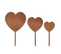 Qaonsciug Confezione da 3 pali in metallo a forma di cuore, resistenti alle intemperie, decorazioni da giardino per San Valentino e animali domestici, decorazione artistica da cortile