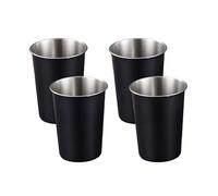 Qaonsciug Confezione da 4 bicchieri in acciaio inox per bambini, bicchieri in metallo robusto, per campeggio e uso quotidiano, set di bicchieri impilabili