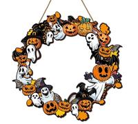 Qaonsciug Decorazione di Halloween Cane Zucca Segno Appeso Porta d'ingresso Segnali di benvenuto Placche Da Parete Finestra di Casa Decors Parete Ghirlanda Appendiabiti Per Porta D'ingresso