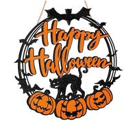 Qaonsciug Decorazione di Halloween Cane Zucca Segno Appeso Porta d'ingresso Segnali di benvenuto Placche Da Parete Finestra di Casa Decors Parete Ghirlanda Appendiabiti Per Porta D'ingresso