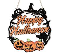 Qaonsciug Decorazione di Halloween Cane Zucca Segno Appeso Porta d'ingresso Segnali di benvenuto Placche Da Parete Finestra di Casa Decors Parete Ghirlanda Appendiabiti Per Porta D'ingresso