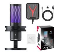 Qaonsciug Desktop USB Mic Con Luci Colorate E Pulsante Silenzioso Microfono A Condensatore Regolare Il Suono Per Registrare Per Più Dispositivi