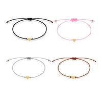 Qaonsciug Elegante con angelo/cuore fascino bello/ciondolo intrecciato a mano stringa braccialetto gioielli elegante con/fascino, Misura unica, come descritto