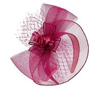 Qaonsciug Fascia da donna Fascinator Derby Pillbox Hat Cocktail Party Fascinator fascia fascia in rete