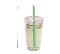 Qaonsciug Flessibile a parete singola Achromat Cup con coperchio stretto per frappè Bolla Tisane Viaggio Bottiglia Pronta Bevanda