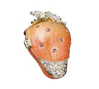 Qaonsciug Portable Strawberry Themed Jewelry Box Crafted of Sturdy Alloy for Women Girls Accessories Storage Strawberry Jewelry Case