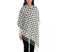 Qaonsciug Preghiere di Moda Keffiyeh Per Adulto Traspirante Casual Keffiyeh Con Modello Pied de Poule Foulard Anti Uv Forniture Shemagh Sciarpa Uomini Donne Uomini e Donne Palestina, A, Taglia unica