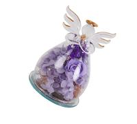 Qaonsciug Rose conservate, scultura angelica con copertura in vetro, accessorio per anniversario di matrimonio, decorazione floreale per la casa, regalo, decorazione floreale
