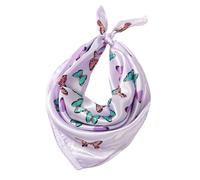 Qaonsciug Sciarpa testa traspirante con motivo farfalla lunga seta capo avvolgere per abbigliamento casual e formale popolare 2000 copricapo viaggio vacanza, farfalla viola, Taglia unica