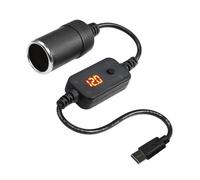 Qaonsciug USB C to Car Charging Cable Adjustable Voltages 5V 12V 20V Multiple Lengths LED Display Protections Versatilef Use Digital Display Car Charging