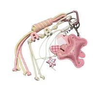 Qaonsciug Versatile portachiavi metallico con intricato pizzo abbellimento adatto per chiavi, borse o zaini, uso a lungo termine accessorio alla moda per studenti, Rosso rosato, Taglia unica