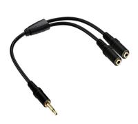 Qaoquda Cavo audio splitter mono Y da 3,5 mm, 3,5 m | Placcato oro, 1/8 TS mono maschio a 2 doppi maschi, 1 ingresso 2 uscite, per lettore MP3, PC, CD, MD