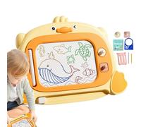 Qapayieg Lavagna magnetica per scarabocchi, lavagna magnetica per bambini,Blocco da disegno magnetico per cartone animato Doodle - Giocattoli per l'apprendimento precoce da viaggio con 4 timbri,