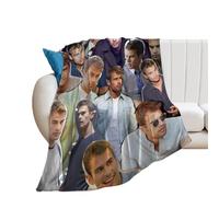 QapLWczK Bella coperta Theo James ultra morbida in pile di flanella elegante camera da letto soggiorno divano coperta calda per tutte le stagioni 203,2 x 152,4 cm