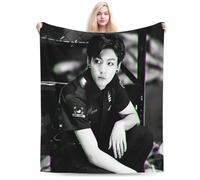 QapLWczK Coperta Jungkook Jeon Jung Kook morbida e confortevole in caldo pile, coperta da yoga, coperta da spiaggia, picnic, regalo per dormitorio, ufficio, divano, letto, campeggio, viaggi, tutte le