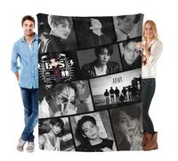 QapLWczK Jungkook Coperta Jeon Jung Kook, morbida e confortevole, in caldo pile, con immagine completa di idoli, 127 x 102 cm, coperta da spiaggia, regalo per dormitorio, divano, letto, campeggio e