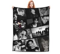 QapLWczK Jungkook Coperta Jeon Jung Kook, morbida e confortevole, in caldo pile, con immagine completa di idoli, 127 x 102 cm, coperta da spiaggia, regalo per dormitorio, divano, letto, campeggio e