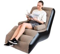 QAQCDAHJI Divano letto, poltrona gonfiabile con schienale floccato, adatta for famiglie, terrazze, giardini, piscine, campeggio (con pompa ad aria)