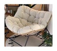 QAQCDAHJI Sedia Papasan da interno, sdraio in vimini oversize, sedia a uovo da giardino for il tempo libero, for balcone, giardino, soggiorno (beige)(Off-white)