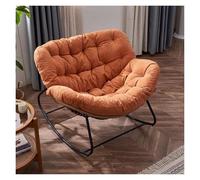 QAQCDAHJI Sedia Papasan da interno, sdraio in vimini oversize, sedia a uovo da giardino for il tempo libero, for balcone, giardino, soggiorno (beige)(Orange)