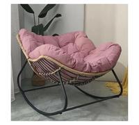QAQCDAHJI Sedia Papasan da interno, sdraio in vimini oversize, sedia a uovo da giardino for il tempo libero, for balcone, giardino, soggiorno (beige)(Pink)