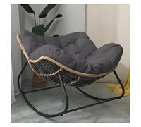 QAQCDAHJI Sedia Papasan da interno, sdraio in vimini oversize, sedia a uovo da giardino for il tempo libero, for balcone, giardino, soggiorno (beige)(Dark gray)