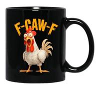 QAQCDAHJI Tazza da caffè in ceramica retrò con divertente gioco di parole F-Awk-F Chicken F-Caw-F Rooster
