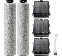 QAQGEAR Rullo a Spazzola di Ricambio e Filtro per aspirapolvere per aspirapolvere a Secco Senza Fili Tineco iFloor 3 / Floor One S3 (2 rulli a Spazzola + 3 filtri), con Spazzola di Pulizia