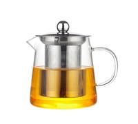 Qaray - Teiera in vetro da 18,5 oz con colino da tè, filtro in acciaio inox, vaso trasparente, capacità 550 ml (trasparente, taglia unica)