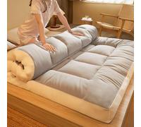 GLIvantad Materasso Letto Futon Matrimoniale e Singolo Pieghevole e Arrotolabile, Trapuntato Salvaspazio, 1.2m*2m, Morbido, Bianco