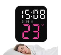 QARIDO Orologio Digitale con Temperatura, Orologio da Parete con Temperatura - Sveglia a Batteria con Temperatura - Dimmer di luminosità Regolabile, Display elettronico a LED per Data e Temperatura