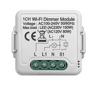 Qarmijaer Tuya Wifi Smart Dimmer Switch Modulo 10A Supporto Controllo A 2 Vie 1 Gang Compatibile per Home Smart Life App Facile da Usare