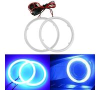 Qasim 1 Paio 110MM 81SMD COB LED Halo Ring Angelo Occhi LED Lampada Spia di Avvertimento Faro con Paralume Blu 12V 24V