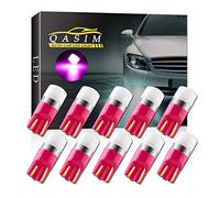 Qasim 10x Lampadine LED Standard T10 W5W Rosa Cuneo 168 194 per Luce Targa Interior Cupola Cruscotto Diretto Larghezza DC12V