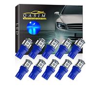Qasim 10x LED T10 W5W 194 Lampadine Blu 5050 5SMD 168 per Auto Cupola Interna Cruscotto Mappa RV Targa Luci Laterali DC 12V