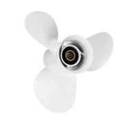 QASULER 11 X 15-G Fuoribordo for Barche 663-45943-02-EL, for, 40-60HP Alluminio Bianco 3 Lame 13 Denti scanalati Elica per Motore di Barca
