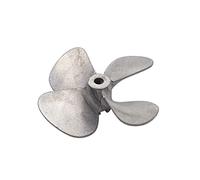 QASULER 1PC Destra Mano Sinistra 5mm 4 Pale 60mm Elica in Metallo Prop RC Barca Esca Rimorchiatore Marine ROV Marine Curise Barca in Legno Elica per Motore di Barca(D60mm Right Hand)