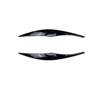 QASULER 2 pezzi faro auto sopracciglia palpebra trim, for, for serie 3 E90 E91 2005-2011 fibra di carbonio/nero faro sopracciglia copertura palpebra Adesivo per fari(Schwarz)
