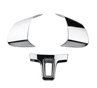 QASULER 3 pezzi/set adesivi for interni auto, for VW, for, 2010-2015, for Touran, for Passat, 2011-2015 ABS cromato rivestimento del volante Adesivo decorativo per volante(BLACK Silver)