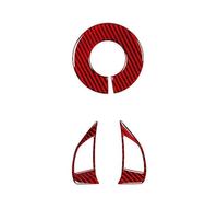 QASULER 3 pz/set Auto Interni Adesivi Trim Accessori 2012-2015 Rosso In Fibra di Carbonio Volante Accent Copertura Adesivo decorativo per volante