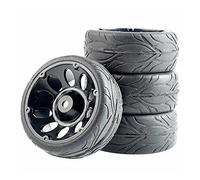 QASULER 4 pezzi Pneumatici Fiamma Ruota, for HSP, for HPI Racing, 1/10 1:10 On-Road Car RC Rim06-6084 Pneumatici per auto RC(Rim06H-6084)